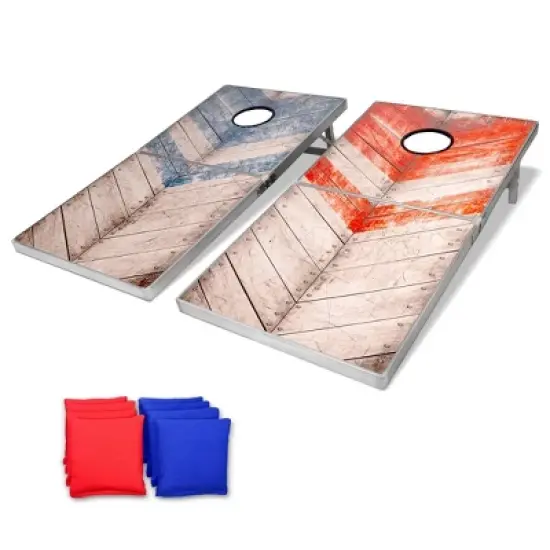 GoSports Rustic Red and Blue Design Cornhole Game Set - 10pc image {5}