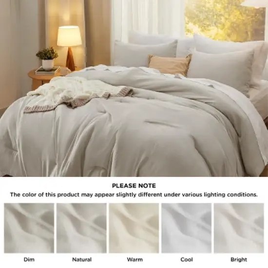 Bedsure Comforter Set &ndash; Soft & Warm Imitation Washed Cotton Bedding for All Seasons image {6}