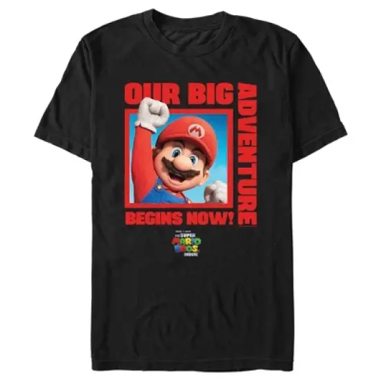 Men's The Super Mario Bros. Movie Mario Our Big Adventure Begins Now Red T-Shirt image {4}