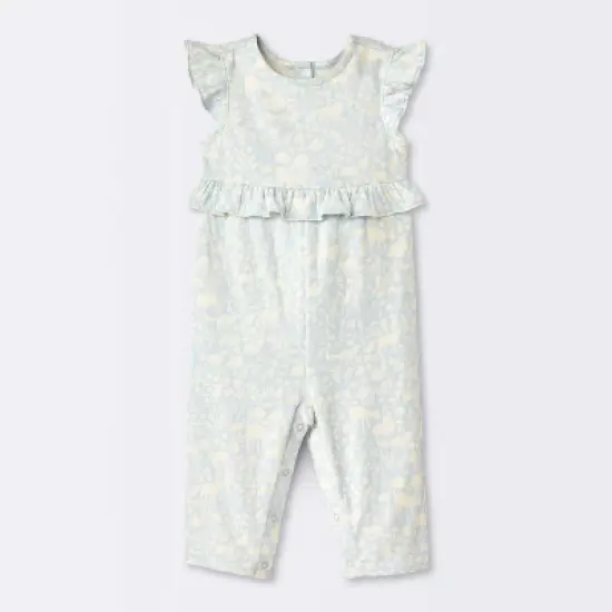 Baby Girls' Long Leg Floral Romper - Cloud Island&trade; Blue image {4}
