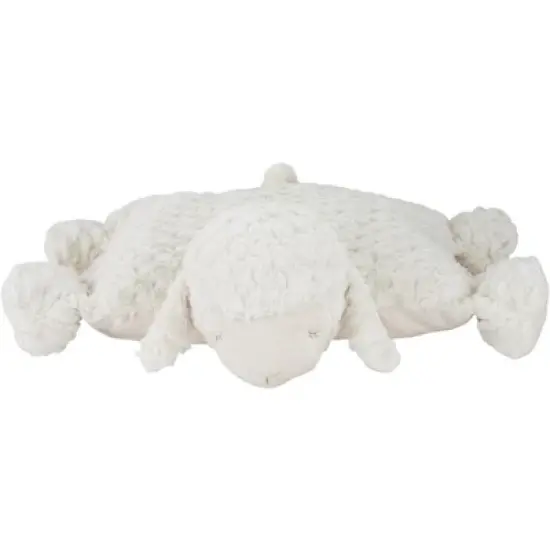 Mina Victory Plush Lines Foldable Lamb Stuffed Animal 18" x 22" Ivory Indoor Throw Pillow image {3}