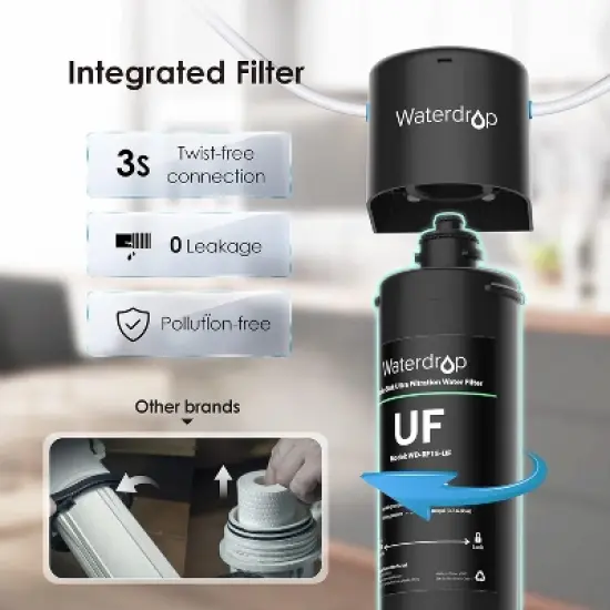 Waterdrop 15UB-UF 0.01 &mu;m Ultra Filtration Under Sink Water Filter System USA Tech image {8}