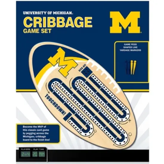 MasterPieces Officially Licensed  NCAA Michigan Wolverines Wooden Cribbage Game for Adults image {4}