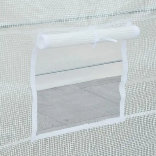 Outsunny 20' x 10' x 7' Large Walk-in Greenhouse, Steel Frame, PE Cover, 2 Doors, Outdoor Tunnel Hoop Hot House Kit, White image {5}