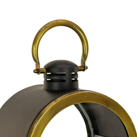 18" HGTV Dome Lantern Black and Gold - National Tree Company image {2}