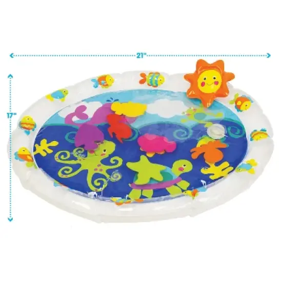 Kidoozie Pat 'n Laugh Water Mat for Infants and Toddlers ages 3-18 months - Encourage Tummy Time with 6 Fun Floating Sea Friends to Discover image {2}