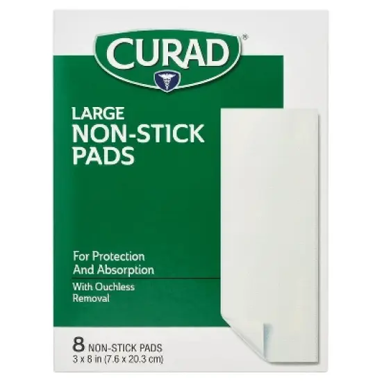 Curad Non Stick Pads Large 8" x 3", 8 Count image {4}