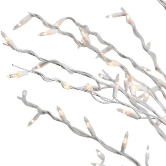 Northlight 6' Prelit Artificial Christmas Tree White Lighted Cascade Twig Outdoor Decoration - Clear Lights image {8}