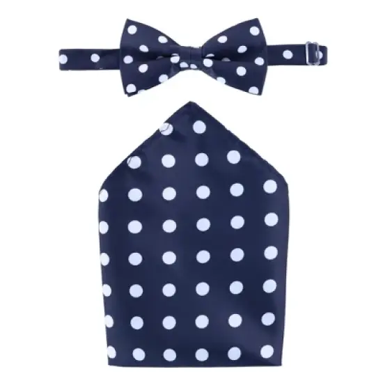 CTM Men's Polka Dot Bow Tie and Pocket Square image {7}