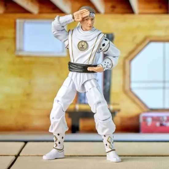 Power Rangers Lightning Collection Mighty Morphin X Cobra Kai Daniel LaRusso Morphed White Crane Ranger Action Figure (Target Exclusive) image {8}