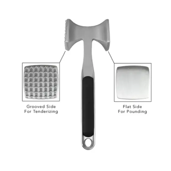 KitchenAid Aluminum Meat Pounder: Black Hand Wash Meat Tenderizer Mallet, 9.45" Height, 3.35" Width image {5}