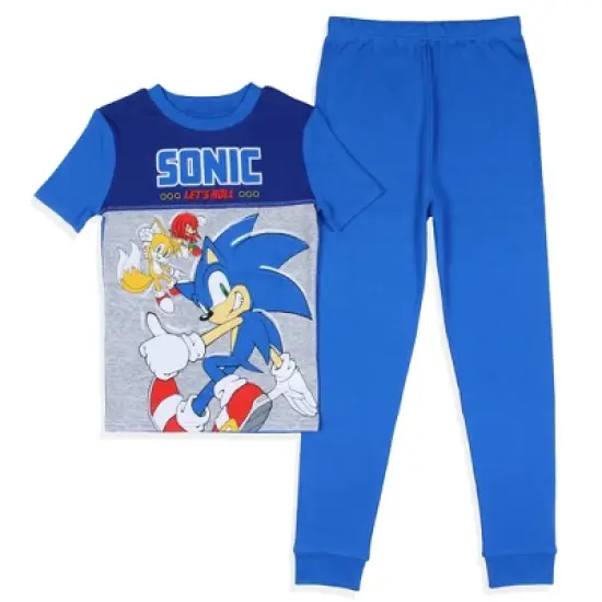 Sonic The Hedgehog Let's Roll Video Game Kids Cotton Pajama Set image {5}