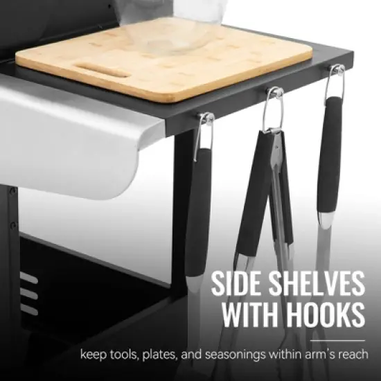 RoyalGourmet 2-Burner Gas and Charcoal Combo Grill with Cover ZH3002CTG Black image {4}