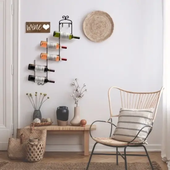 Sorbus Wall Mounted Wine Bottle Rack image {3}