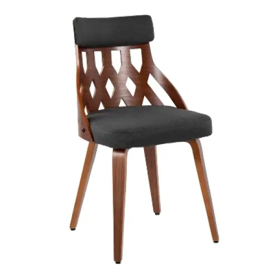 Set of 2 York Dining Chairs Charcoal/Walnut - Lumisource image {1}