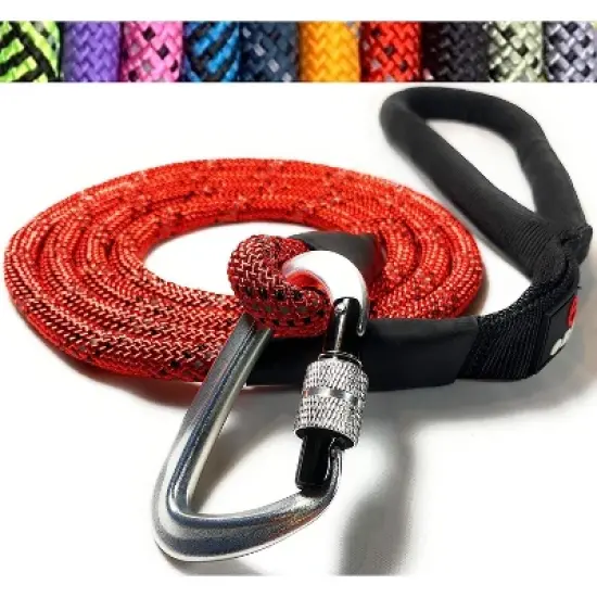 Enthusiast Gear Reflective Rope Dog Leash with Locking Carabiner for Large Medium Small Breeds and Puppy (6&rsquo; Feet) image {17}