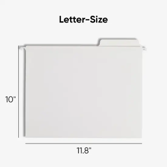 Smead FasTab Hanging File Folder, 1/3-Cut Built-In Tab, Letter Size, White, 20 per Box (64002) image {1}