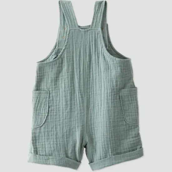 little Planet By Carter's Baby Spring Moss Shortalls - Green Newborn image {1}