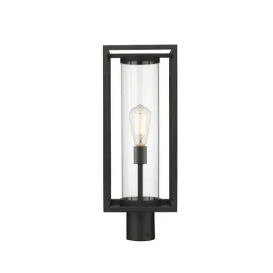 Dunbroch Outdoor Pier Mounted Light - 8" Glass Lantern, Dimmable, Wet Rated, 60W image {1}