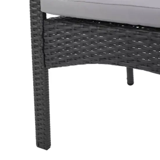 Corsica Set of 2 Wicker Dining Chair with Cushions - Gray - Christopher Knight Home image {8}