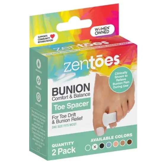 ZenToes Single Loop Toe Spacer for Bunion Pain Relief - 2pk image {17}