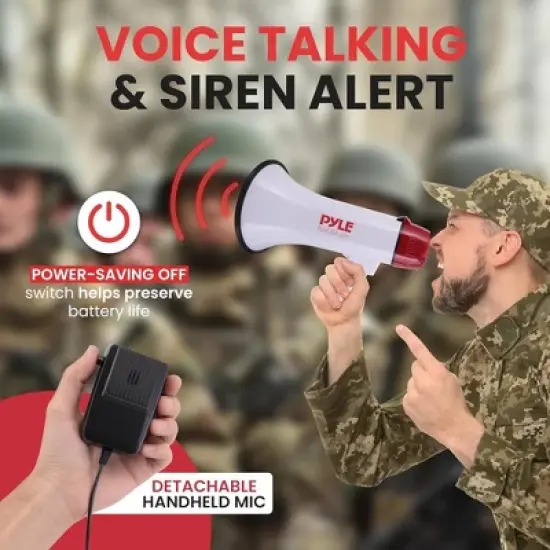 Pyle PMP40 Megaphone Speaker with Plug-in Handheld Mic - 40W - Compact, Portable Design image {1}