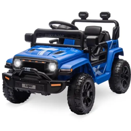 Ride On Truck for Kids, 12V Battery Powered Toy Car with Remote Control, Spring Suspension, LED Headlight and Music, Toddler Electric Vehicles for 3+ image {9}