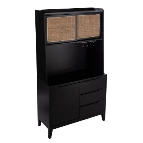 Groveholme Tall Buffet Cabinet with Storage Black/Natural - Aiden Lane image {4}