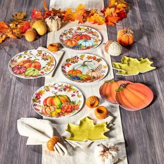 The Lakeside Collection Set of 4 Appetizer Plates - Fall Leaves image {4}