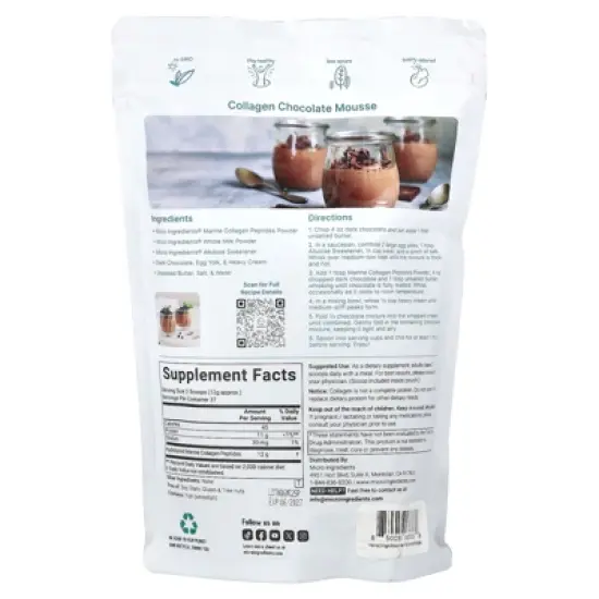 Micro Ingredients Marine Collagen, Unflavored, 1 lb (454 g) image {1}