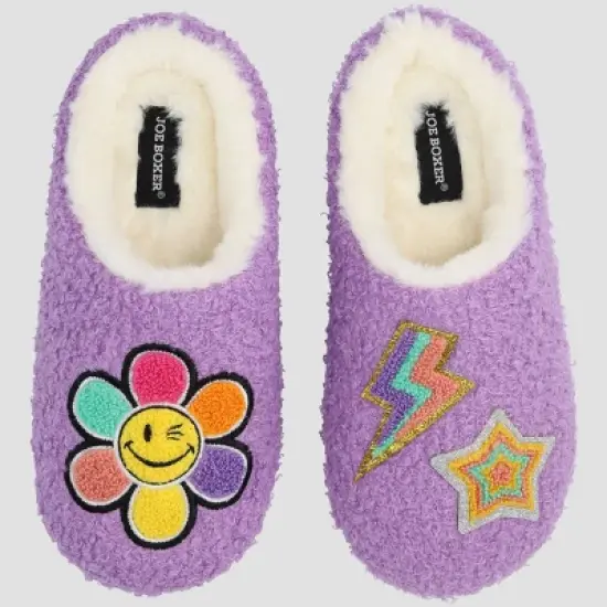 Girls' Joe Boxer Plush Clog Slippers - Purple image {6}