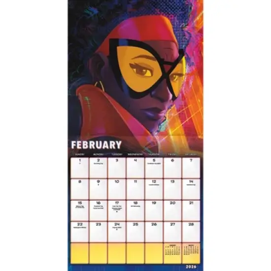 Marvel 2026 Spider-Man Across the Spider Verse 12"x12" Wall Calendar image {2}