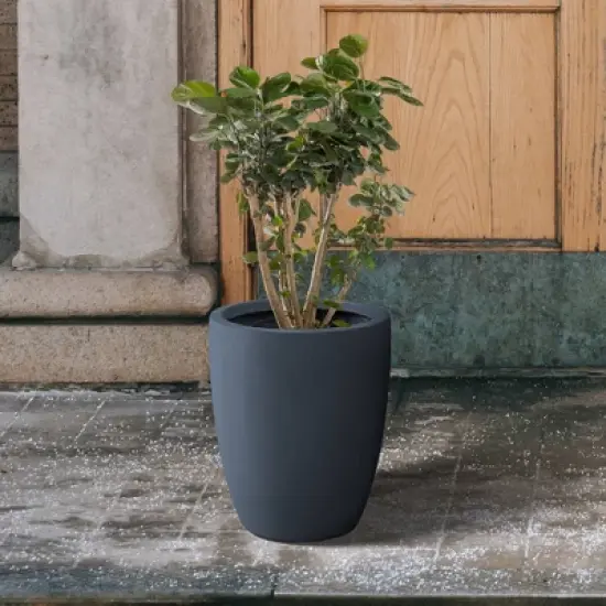 Rosemead Home & Garden Concrete Outdoor Planter Pot Black 13.78"x13.78"x18.11" image {2}