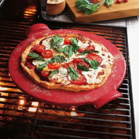 Emile Henry Made In France Flame Individual Pizza Stone, 10", Set of 2, Figue image {3}