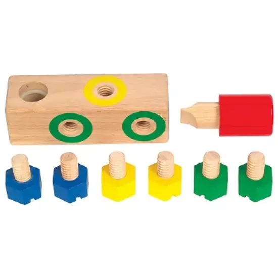 Guidecraft Screw Block, Fine Motor Skill Matching Toy, 8 Pieces image {3}