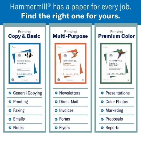 Hammermill Premium Laser Print 11" x 17" Multipurpose Paper 24 lbs. 98 Brightness 500/Ream (104620) image {3}