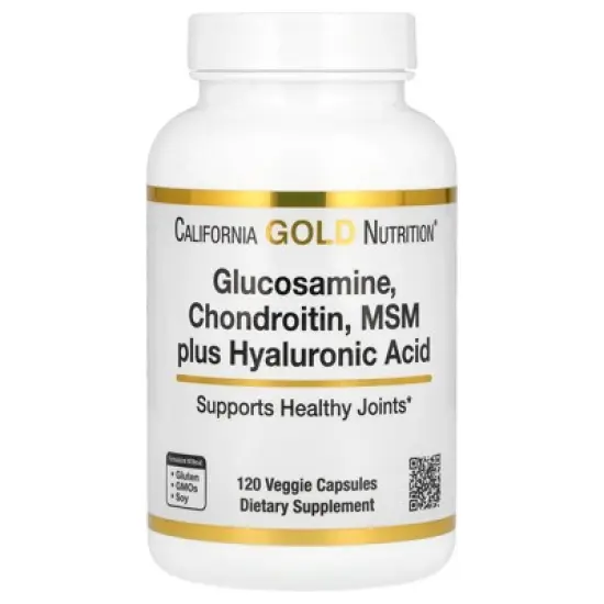 California Gold Nutrition Glucosamine, Chondroitin, MSM Plus Hyaluronic Acid, 120 Veggie Caps image {5}