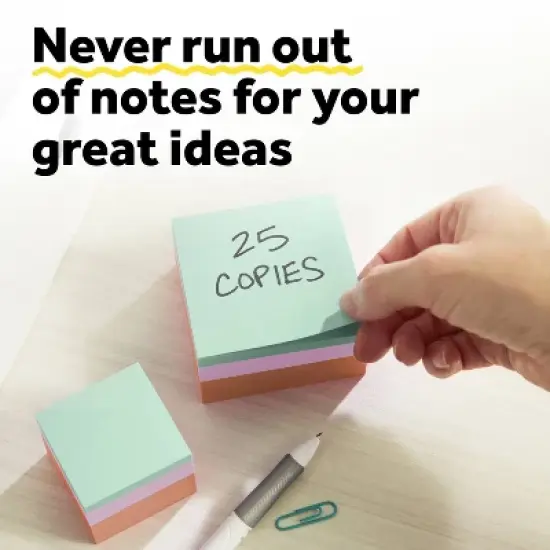 Post-it&reg; Notes Cube, 3" x 3" - Assorted Colors, 400 Sheets/Cube: Multicolor Sticky Notes, Uncoated Paper, Glue Binding image {7}