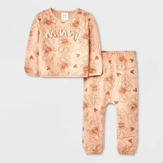 Baby Girls' Disney Solid Top and Bottom Set - Brown image {3}