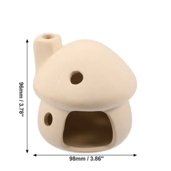 Unique Bargains Ceramic Aquarium Hideaway Rock Cave Fish Tank Decoration 3.86"x3.78" Beige Yellow 1 Pc image {2}