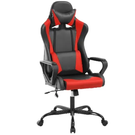 BestMassage Gaming Chair High-Back Office Chair with Lumbar Support Massage Function and PU Leather Rolling Swivel Chair for Adults and Teens image {12}