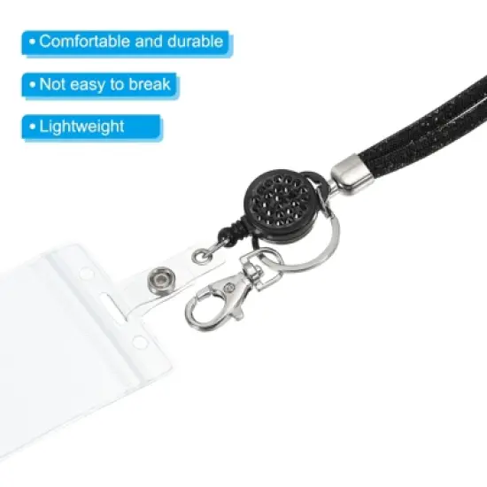 Unique Bargains Crystal ID Card Bling Keychain Lanyards with Metal Clasps image {3}