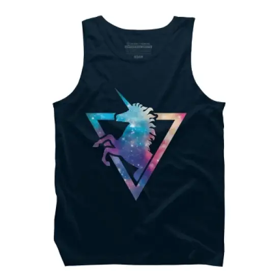 Men's Design By Humans Galaxy Unicorn By Retkikosmos Tank Top image {5}