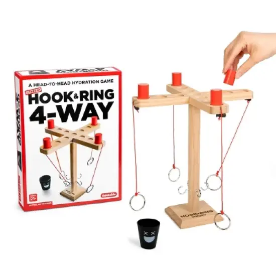 Buzzed 4 Way Hook & Ring by What Do You Meme?: Creative Thinking Party Game with Tokens and Wooden Pieces image {7}