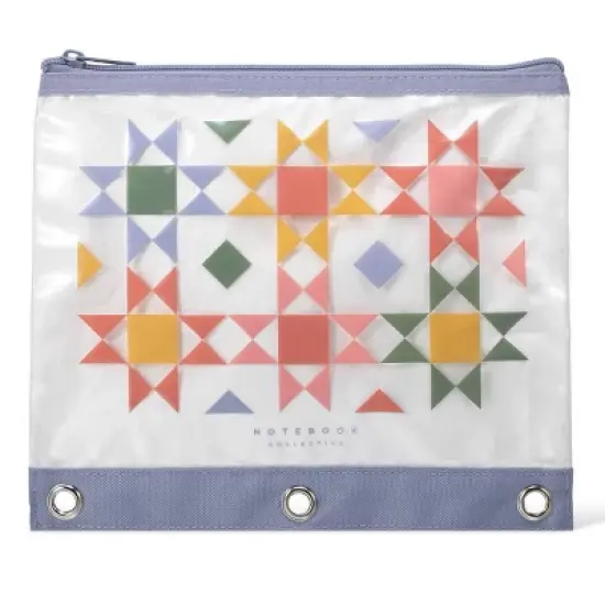 Notebook Collective Quilted Geo Pattern Double Layer Binder Pouch image {3}