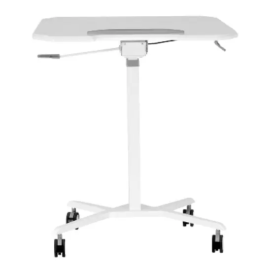 Sit To Stand Mobile Laptop Computer Stand with Height Adjustable White - Techni Mobili image {12}