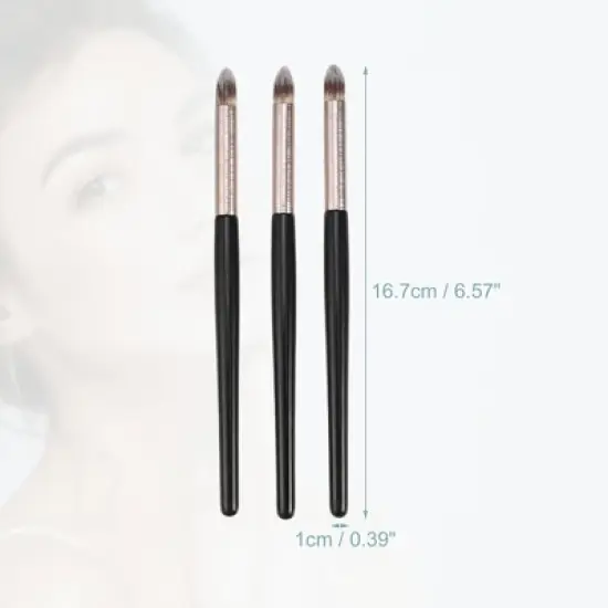 Unique Bargains Makeup Brushes and Sets Black 3 Pcs image {4}