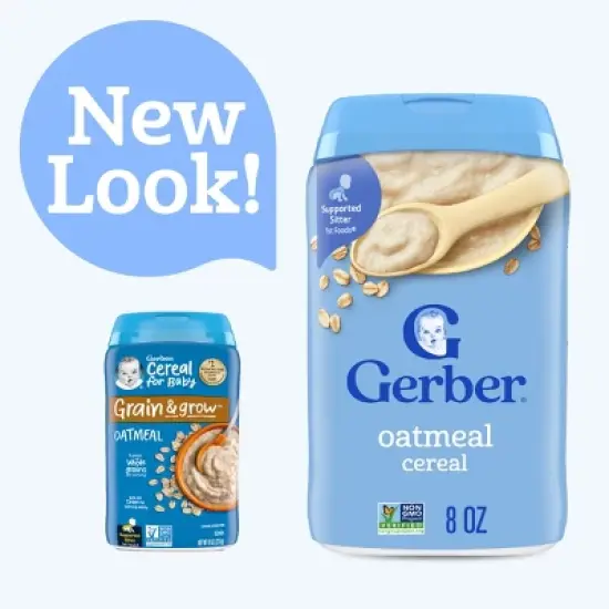 Gerber Baby Food Stage 1 Single Grain Oatmeal Baby Cereal - 8oz image {1}