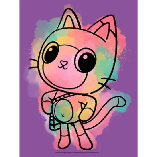 Girl's Gabby's Dollhouse Colorful Pandy Paws T-Shirt image {1}