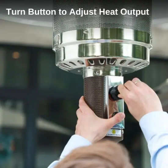 East Oak 31.9" x 86.6" 48000 BTU Torch Patio Propane Outdoor Portable Heater Stainless Steel Finish: Iron Frame, 10ft Heat Radius image {5}